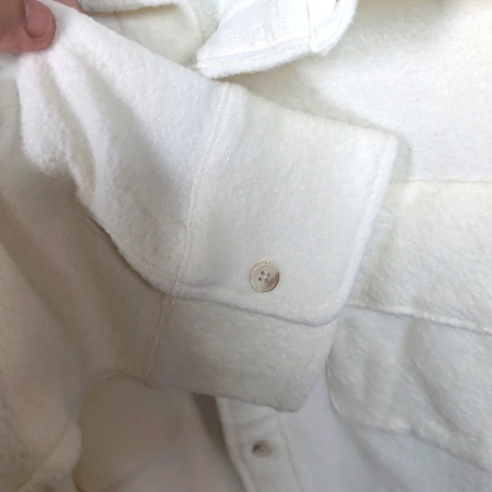 PINK Victoria's Secret Off-White‎ Lightweight Shirt Jacket Very Oversised 0293